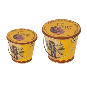 OEM Dịch Vụ Thực Phẩm <span class=keywords><strong>Round</strong></span> Lớp Tin Xô Đá Với Kim Loại Xử Lý - Product Image 3