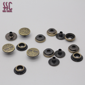 Flat Nail Túi xách đinh tán Snap Fastener Túi phụ kiện túi phần cứng 10mm bốn phần kim loại ẩn Snap nút cho hàng may mặc - Product Image 4