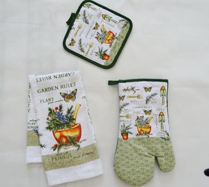 Bộ Đồ Dùng Nhà Bếp 3 Món, Găng Tay Và Khăn Bếp In Họa Tiết Potholder - Product Image 3