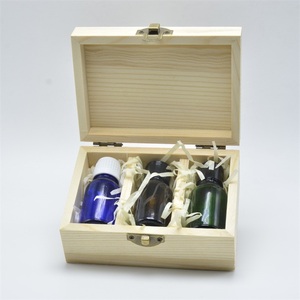 Essential Oil Wood <strong>Storage</strong> <strong>Box</strong> 3 Pcs 5ml Glass Bottle <strong>Wooden</strong> <strong>Box</strong> - Product Image 1