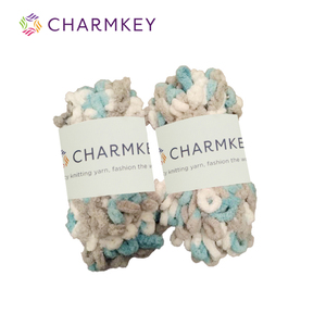Benang Rajut Charmkey Fancy <span class=keywords><strong>Yarn</strong></span> Super Lembut Chunky Chenille Polyester Finger <span class=keywords><strong>Loop</strong></span> untuk Rajutan Tangan - Product Image 2