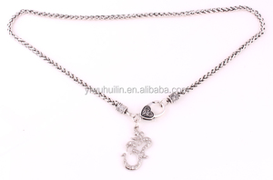 Joyería Huilin con garra <span class=keywords><strong>de</strong></span> langosta, cadena <span class=keywords><strong>de</strong></span> eslabones <span class=keywords><strong>de</strong></span> trigo, Yoga, meditación, Yogi, OHM, Asana, collar con colgante <span class=keywords><strong>de</strong></span> cristal grande Om AUM - Product Image 4
