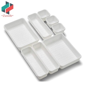 Boîtes de rangement multi-usages en plastique durable et personnalisables, lot de 8, organiseurs de tiroirs emboîtables - Product Image 4