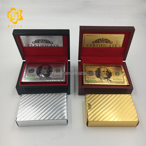 ดีแฟชั่นการพิมพ์ไพ่ทาโรต์บัตรทอง24K จุ่มโป๊กเกอร์กับกล่องไม้ - Product Image 5