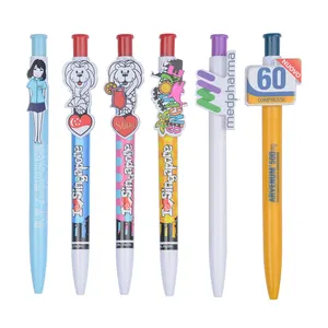 Tıklayın OEM Karikatür Klip Özel Plastik Tükenmez Kalem Promosyon için