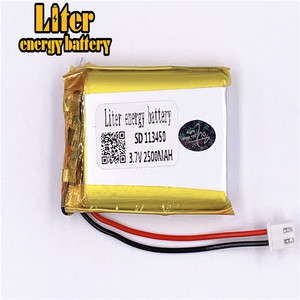 Plug <span class=keywords><strong>2</strong></span>.5-<span class=keywords><strong>2</strong></span> P 113450 2500 mah 3.7 V rechargeable lipo battery li ion polymer battery Solar lithium battery with PCM - Product Image 1