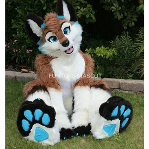 Brinquedos do ce fursuit wolf, fantasia de mascote, cosplay, vestido para arte, halloween para adultos