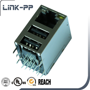 10/100 Base-T Blindé Pile 3 Ponts 2 USB RJ 45 Connecteur Combo 45F-10102DYD2NL 45F-10201DYD2NL 45F-10201DYDXNL - Product Image 4