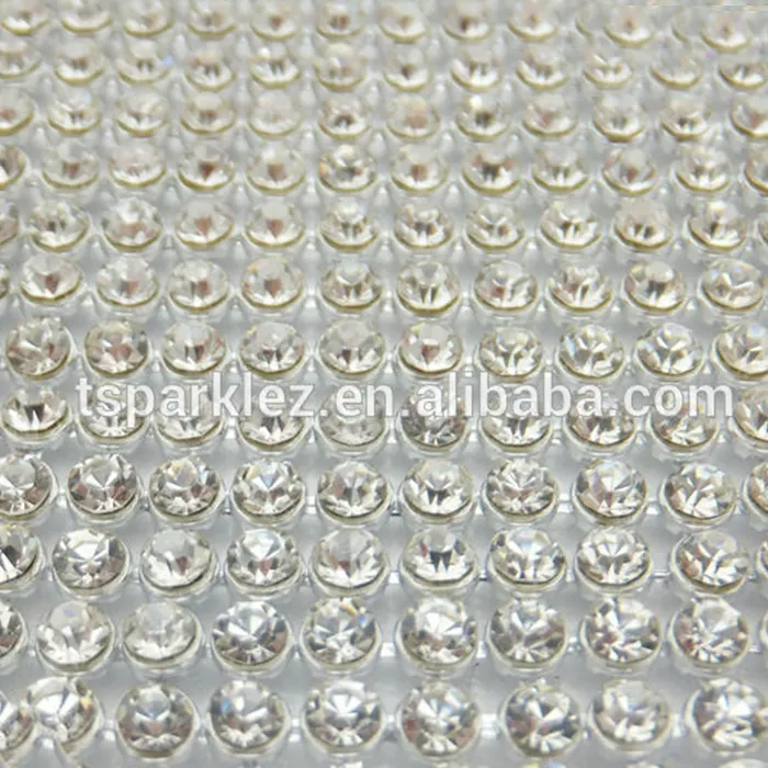 Malla de diamantes de imitación de aluminio de 2mm, 3mm y 4mm, hoja de diamantes de imitación de fijación en caliente para bolsas