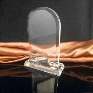 Promoción al por mayor óptica clara arco blanco escudo premios de cristal trofeo de cristal con Base de recompensas - Product Image 6