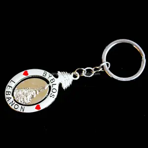 Wholesale Custom Logo New Arrival Lebanon Tourist Souvenir Metal Country Spin Keychain