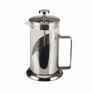 Franse Pers Koffiezetapparaat & Thee Maker, beste Cafe Pers Pot Met 18/8 Grade Roestvrij Staal & No-Shatter Borosilicaatglas