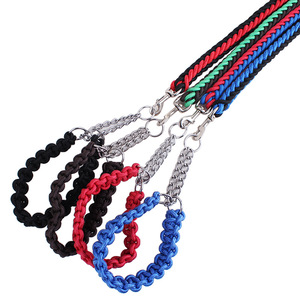 Best Selling Premium Luxury <strong>Dog</strong> Leash Adjustable Nylon Knit Pet <strong>Paracord</strong> <strong>Dog</strong> <strong>Collar</strong> Leash