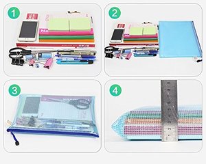 Văn Phòng Phẩm B4 Kích Thước Rõ Ràng <span class=keywords><strong>Pvc</strong></span> Lưới <span class=keywords><strong>Zip</strong></span> Tài Liệu Tập Tin Túi Với Nylon Zipper - Product Image 3