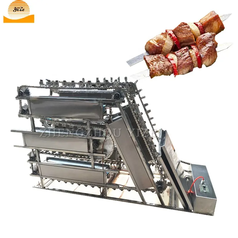 Tipo de cadeia elétrica doner kebab churrasco máquina rotativa máquina grelha satay