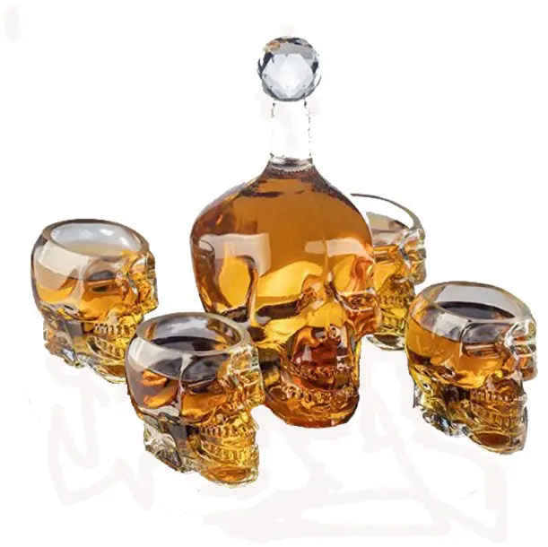 Juego decantador de vino de cristal sin plomo, 5 piezas, Copas de whisky, juego de regalo, decantador de whisky