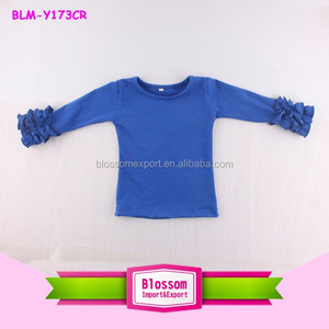 Moda caliente EE. UU. Por encargo de los niños glaseado Ruffle Raglan camisas algodón 3/4 camisetas en blanco niños cuerpo blanco Raglan bebé Gir niños - Product Image 4