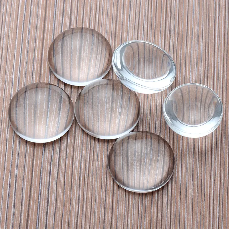 2019 ESSPOC Hot sale wholesale multipurpose transparent clear flat glass cabochon of round square shape glass cabochon jewelry