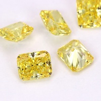 Hand Bahasa Polandia 5A Kelas 6X8 Mm Longgar Canary Yellow Octangle Bentuk Bercahaya Pria dan Batu