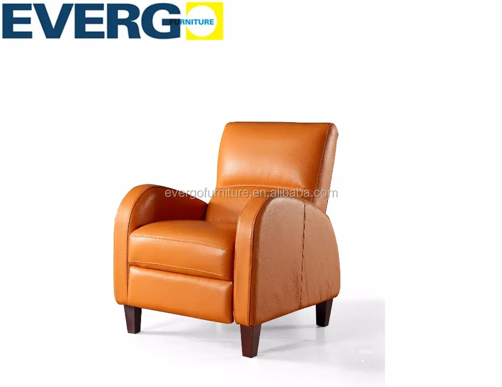 Sofá de ocio de estilo antiguo americano de cuero moderno sofá reclinable modular sofá de cuero marrón sillón