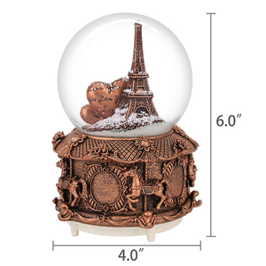 Quả Cầu Âm Nhạc Paris <span class=keywords><strong>Snow</strong></span> Với Đèn LED Thay Đổi Màu Sắc, Quả Cầu Tuyết Tháp <span class=keywords><strong>Eiffel</strong></span> Với Đế Vui Vẻ, Lưu Niệm Cao 100Mm 6" - Product Image 3
