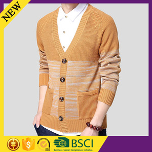 De manga larga de Color OEM v cuello de punto medio barato de imágenes de <span class=keywords><strong>hombre</strong></span> abrigo - Product Image 5