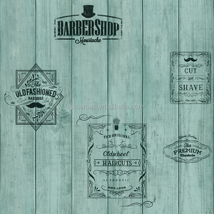 Impermeabile In Legno Naturale Effetto Carta Da Parati per Barbiere - Product Image 3