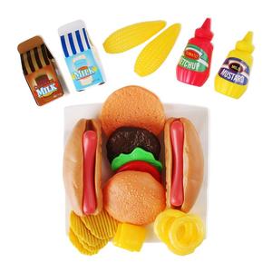 Çocuklar Fast Food Burger & Hot Dog pişirme için Set oyna dayanıklı plastikten yapılmış cips ve soğan halkaları içerir - Product Image 2