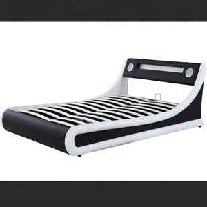 Willsoon เตียงหุ้มเบาะหนัง PU ดีไซน์ทันสมัยพร้อมโครงไม้เนื้อแข็งยกแก๊สและลําโพงเตียงเก็บคู่นุ่มสําหรับบ้าน - Product Image 4