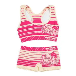 OEM little kids girl underwear crop top panty set