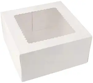 白色容易设置糕点蛋糕面包盒
