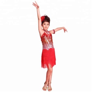 Bestdance Enfants robe latine avec frange Glands De Danse Latine Dancewear Filles Parti Danse Paillettes Robe Costume <span class=keywords><strong>S</strong></span> M L - Product Image 3