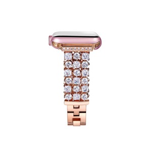 Correa de diamantes para Apple Watch, correa de metal de acero inoxidable de lujo para <span class=keywords><strong>Iwatch</strong></span> <span class=keywords><strong>ultra</strong></span> 10 9 8 7 6 5 4 3 SE, correa de reloj para mujer - Product Image 4