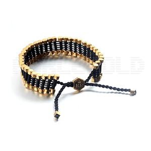 Quả tạ vàng thép không gỉ hình lục giác Gậy chuỗi dệt vòng đeo tay - Product Image 3