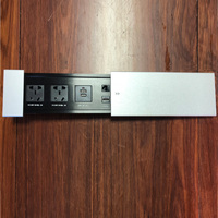 Modern Fashion Office Desk Power Socket New Design Built-In Surface Sliding Tabletop US Standard Power Socket Aluminum Material