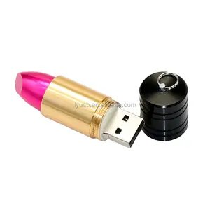 New Arrival Metal Usb Flash Drive Jewellery Gift Custom Usb Stick Lipstick Shape Usb Disk