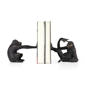 Orangutan Statue Crafts Animal Ape Monkey for Bookend Holder Home Decoration Wholesales Naughty Resin One Size Artificial