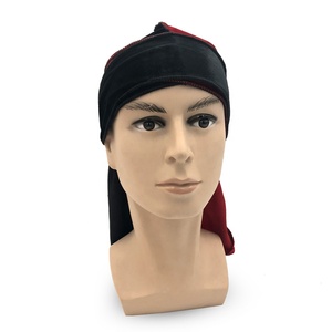 Vente en gros premium qualité 107cm extra long <span class=keywords><strong>durag</strong></span> en velours bicolore pour homme - Product Image 5