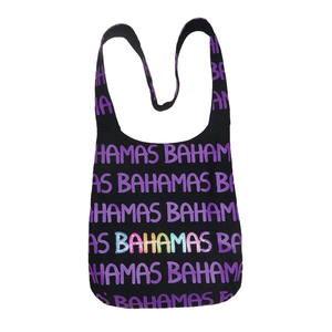 Eztraveling 巴哈马纪念品袋粉扑印刷城市名称吊索斜挎包 Hobo 纪念品袋 - Product Image 2