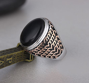 <span class=keywords><strong>Anelli</strong></span> da uomo <span class=keywords><strong>turchi</strong></span> unici antichi personalizzati anello in argento sterling 925 con pietre preziose per uomo - Product Image 2