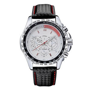 Reloj de cuarzo con esfera grande de 45 mm para hombre, de cuero genuino con calendario, reloj con logotipo personalizado - Product Image 2