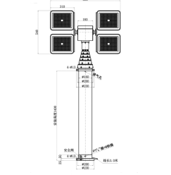 <span class=keywords><strong>Torre</strong></span> de Comunicación de <span class=keywords><strong>Vigilancia</strong></span> Iluminada con Mástil Telescópico de Aleación de Aluminio Móvil - Product Image 5