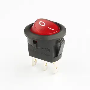 KCD8 20.2mm 6a 250v 3 Pin Led Rocker Switch Round