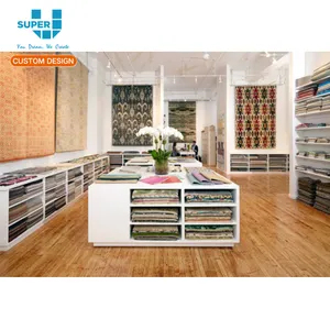 High Quality Fabric Store Display Shop Furniture Fixtures With Ajustable Shelving