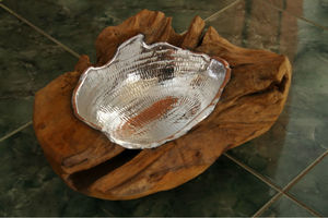 Creative De Luxe Exclusif Naturel Racine Teck Inlay Cuivre En Aluminium Laiton Cuisine Articles Ménagers Table Bol Décoratif - Product Image 2