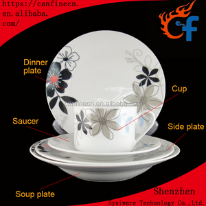 Service de table en céramique en porcelaine à motif floral de luxe, vaisselle bon marché en gros, blanc, 20/30 pièces, ensembles de vaisselle - Product Image 6