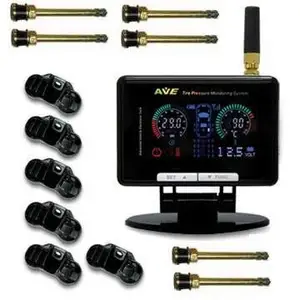 Tpms: ave Kleur Lcd Tpms Voor Auto + Trailer/Camper/Camper/4x 4/ AVE-T1008P Tyre Pressure Monitoring systeem