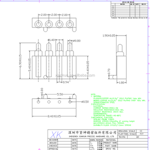 POGO <span class=keywords><strong>PIN</strong></span>, đầu nối <span class=keywords><strong>pin</strong></span> 4 chân, đầu nối điện tử chốt lò xo - Product Image 2