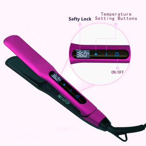 Tùy Chỉnh <span class=keywords><strong>1.5</strong></span> Inch Rộng Nano Tấm Titan 450 Độ Tóc Ép Tóc LCD Điện Phẳng Sắt Cho Hộ Gia Đình Khách Sạn Sử Dụng Tư Nhân - Product Image 3