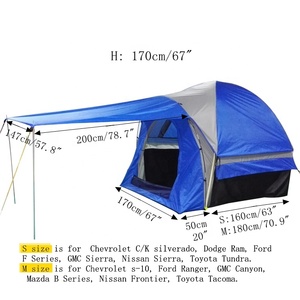 Tente de <span class=keywords><strong>camping</strong></span> portable pour pick-up avec auvent pour hayon arrière, idéale pour les voitures et les lits - Product Image 5